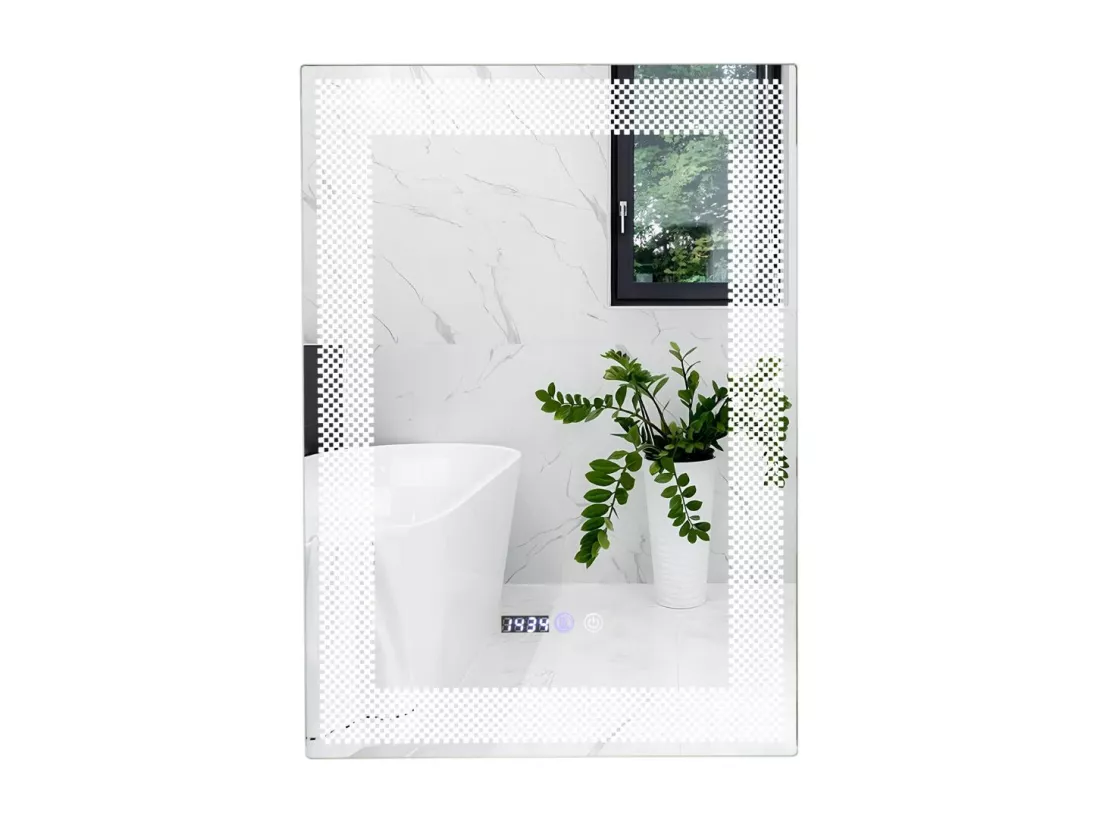 Miroir Salle de Bain LED à 3 Couleurs & Luminosité Réglable, 70 x 50 cm