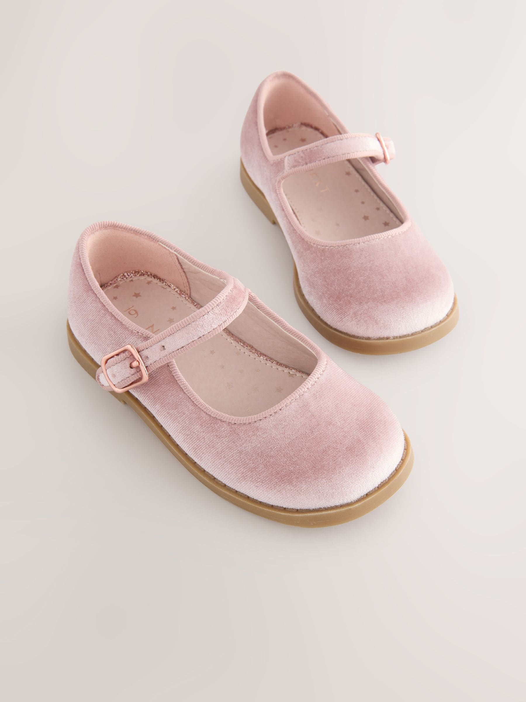 Roze velours - Mary Jane-schoenen