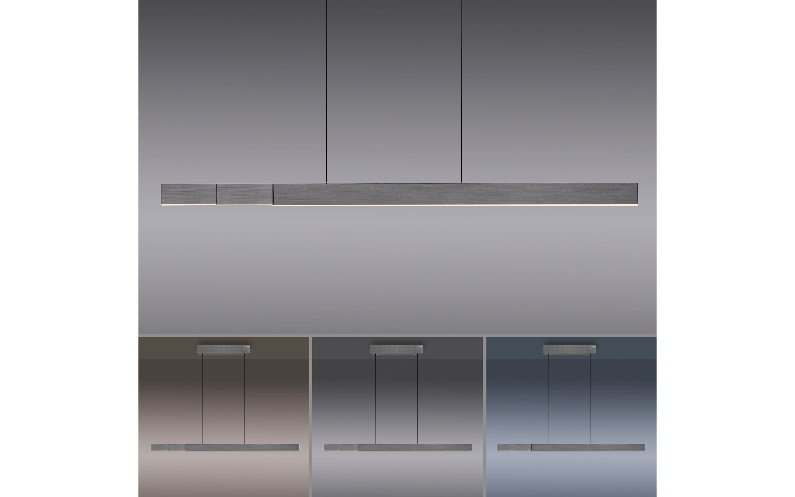 LED-Pendelleuchte Pure Moto-Rise, grau, 120 cm