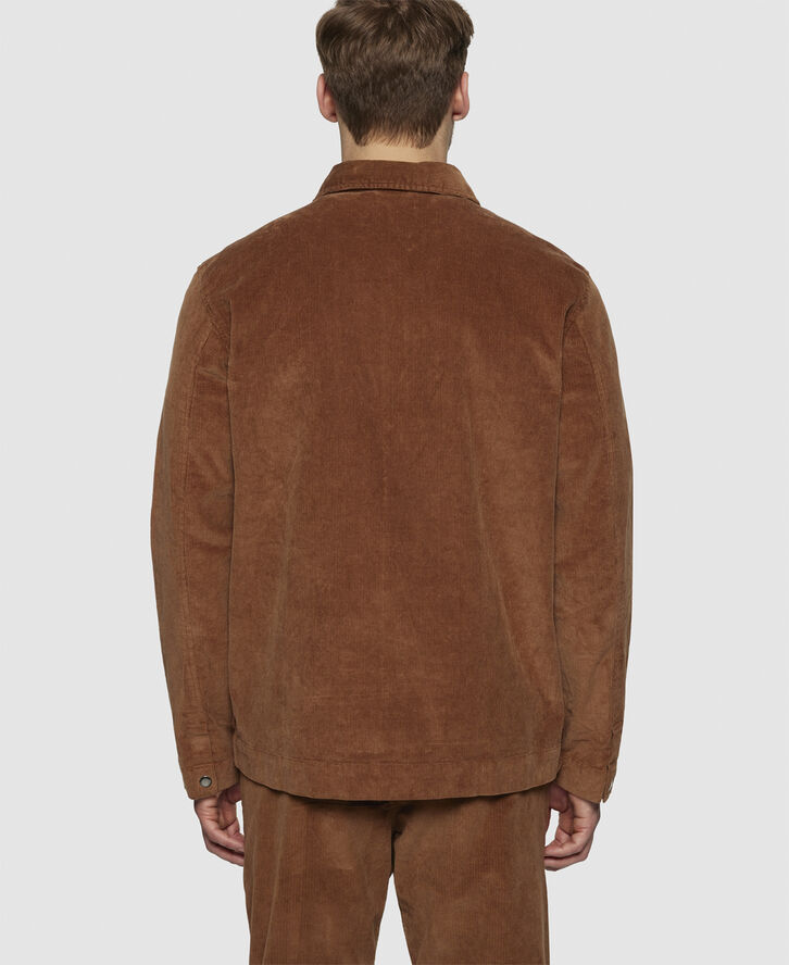 Knowledge Cotton Apparel Classic 14-wales cotton corduroy zip overshirt - GOTS/Vegan Dachshund