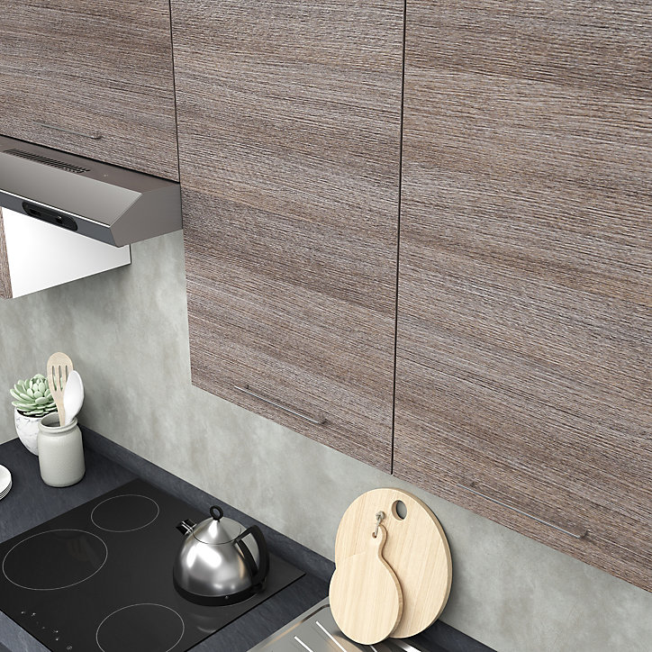 Cuisine complète pré-montée All in Stella décor chêne L.190 cm avec électroménager