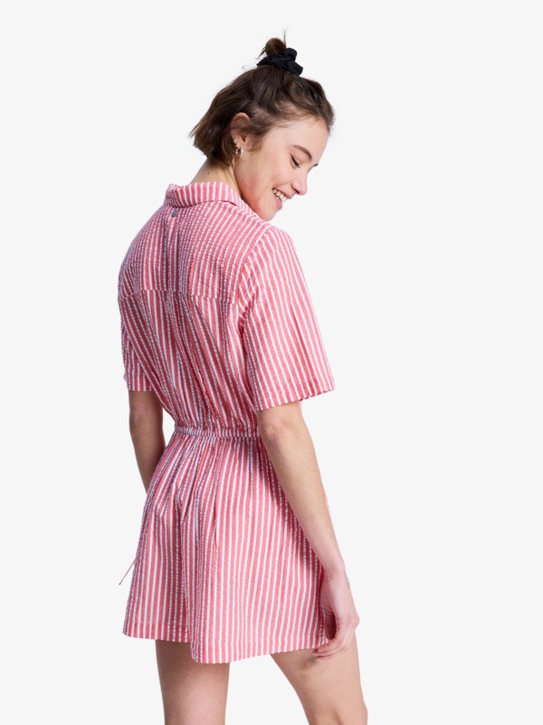 Real Tomorrow Stripe Combinaison courte avec col Rouge Femme
