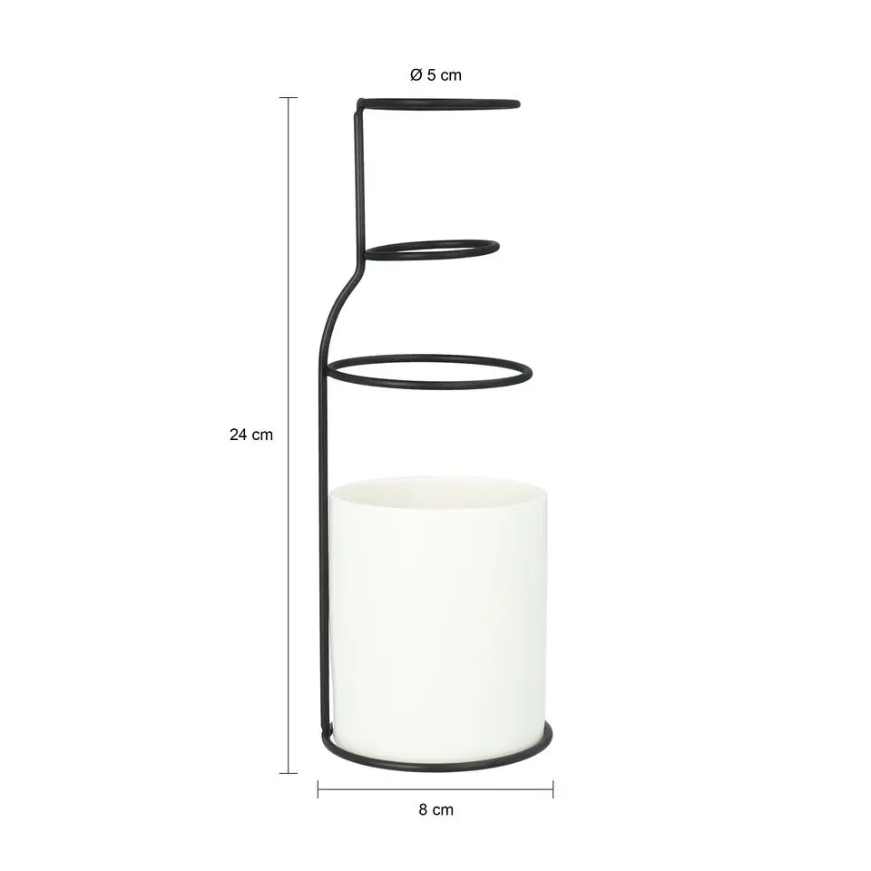 QUVIO Vaas - Keramiek met metalen frame