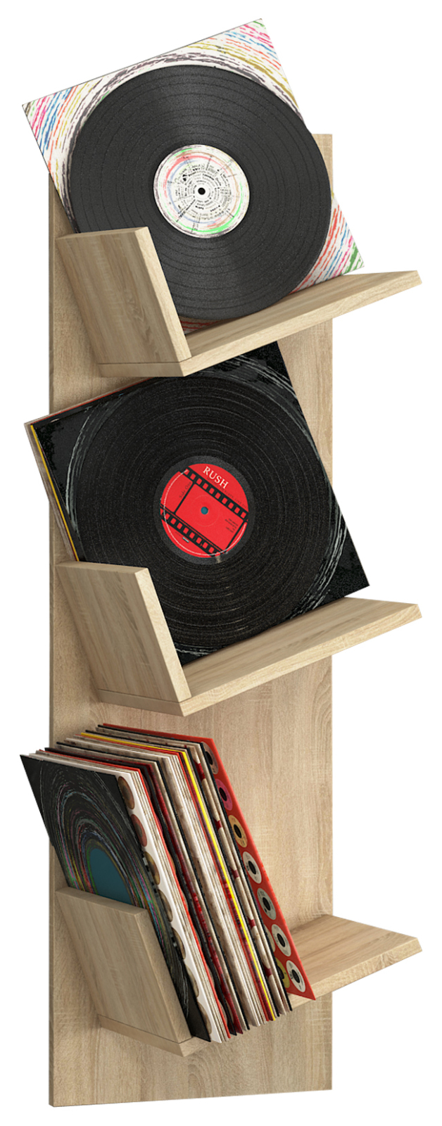 Schallplattenregal - Sonoma Eiche - 33 cm breit