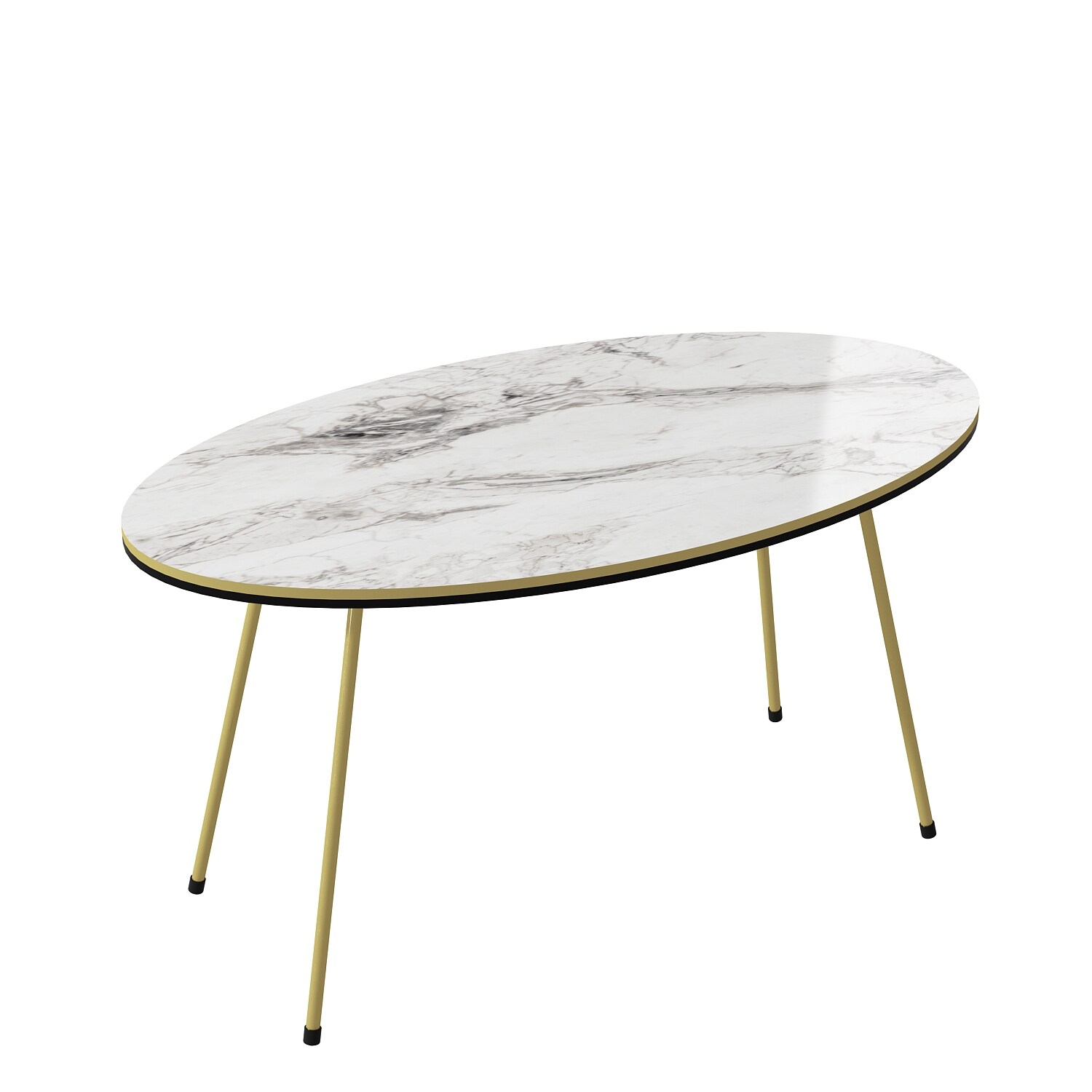 Couchtisch Marmor Optik Oval Weiß 20656962