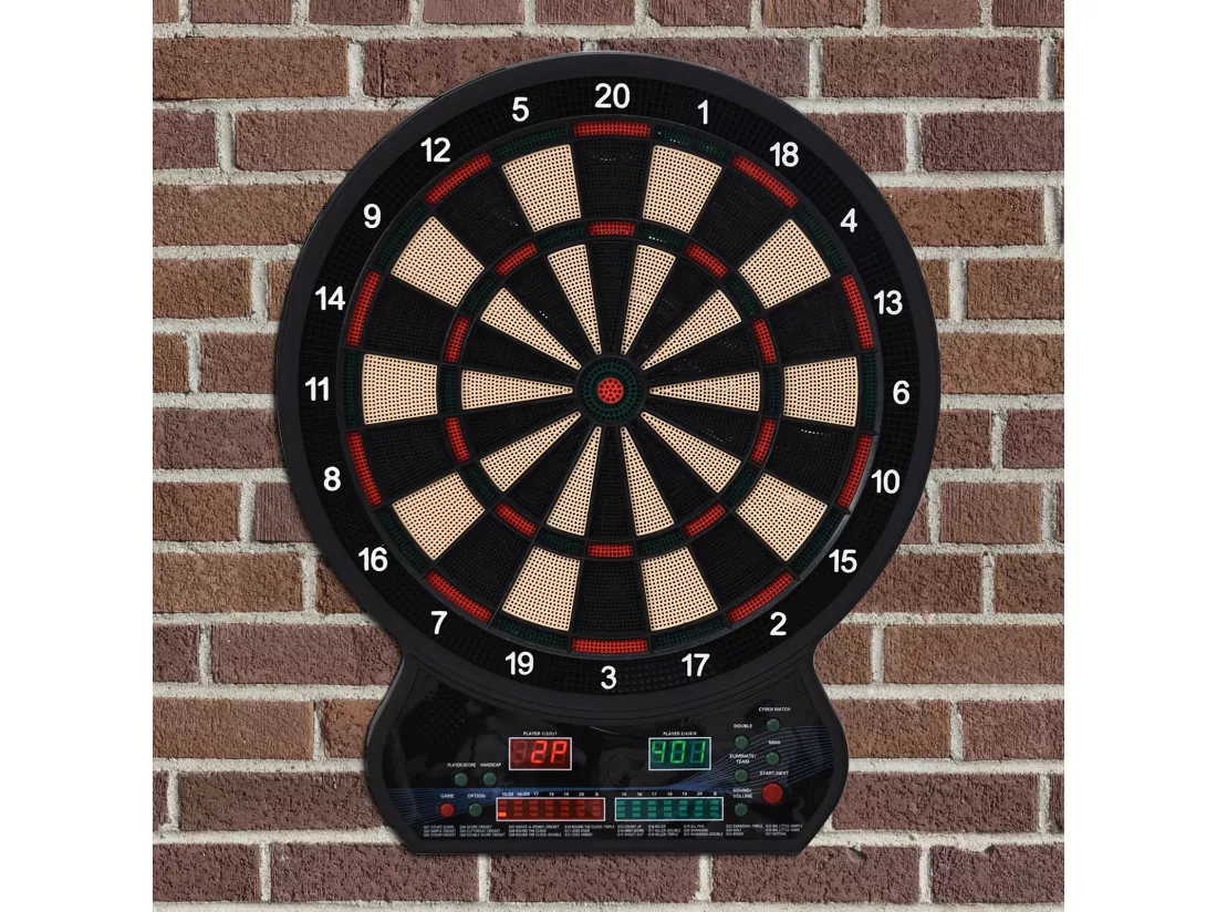 Cible jeu de fléchettes électronique 27 jeux principaux jusqu'à 8 joueurs affichage LED noir