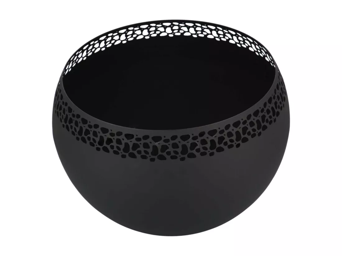 Brasero sphère design en métal Noir - ajouré pois