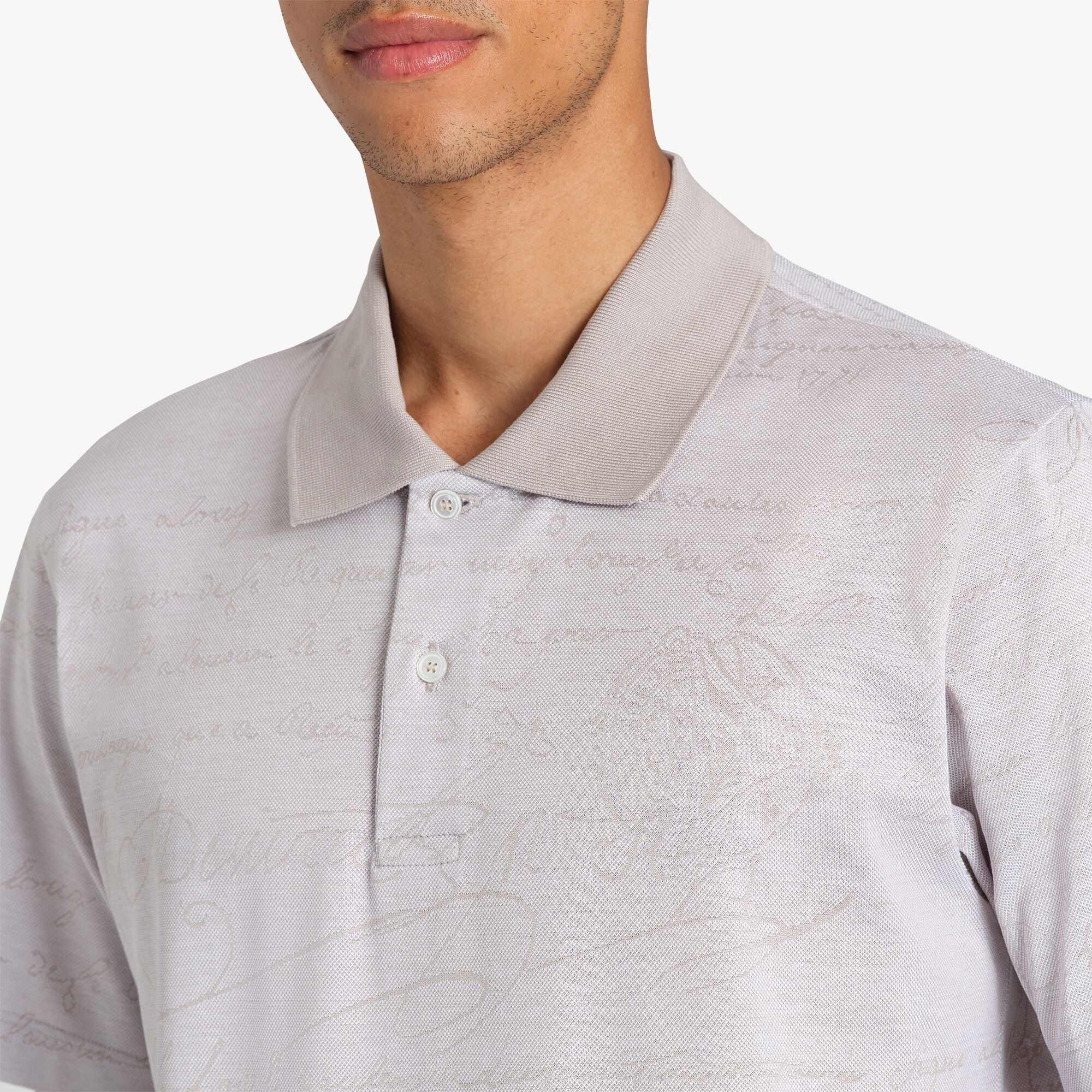 Polo En Jacquard Scritto All-Over