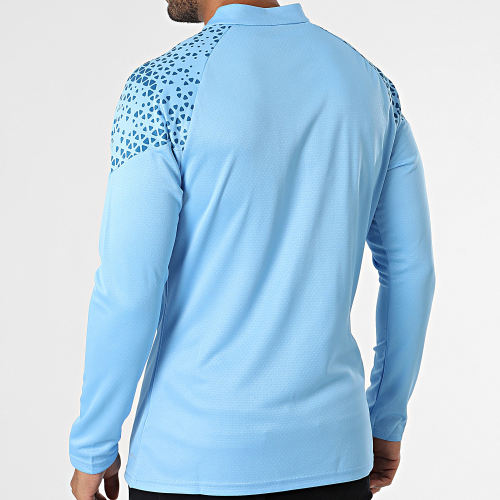 Sweat Col Zippé Manchester City 772858 Bleu Clair