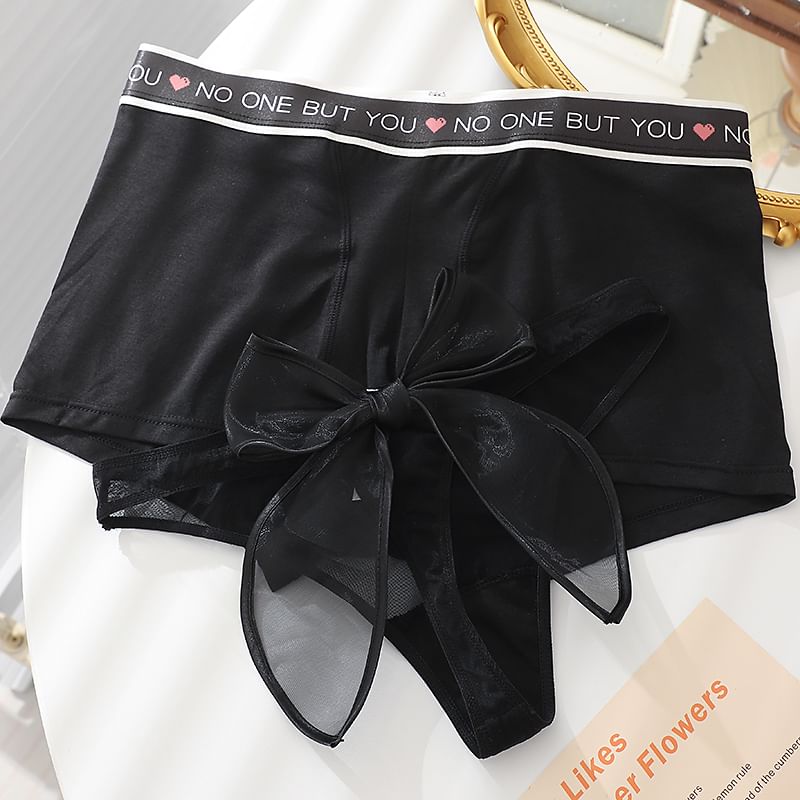 Pancherry - Koppelset: effen boxershort + string met strik