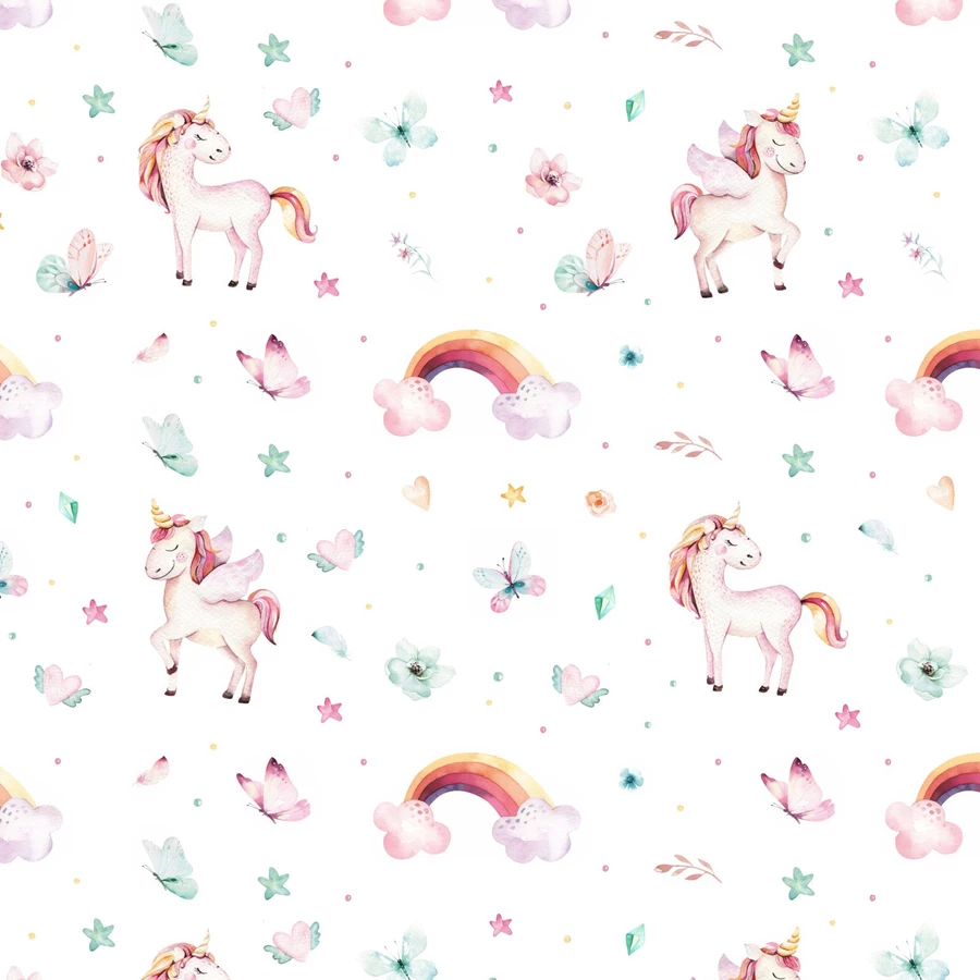 Nikima Geschenkpapier 5 Bögen Einhorn bunt Aquarell – 1,60€qm Größe: - 84,1 x 59,4 cm bunt