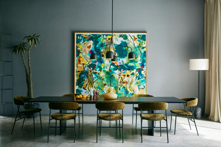 Gubi Private dining eettafel 320x100 brown/black ash