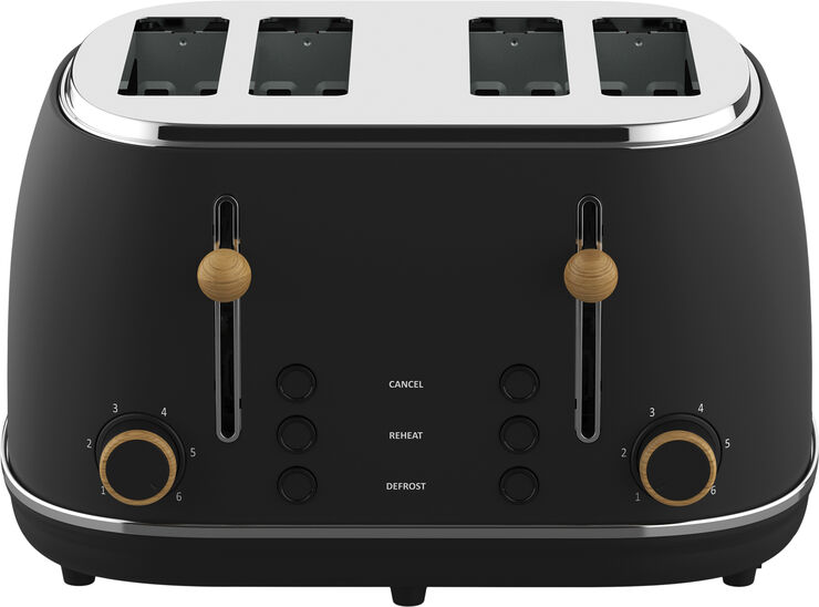 Witt WITT PREMIUM 4-SLICE TOASTER WOOD BLACK Black