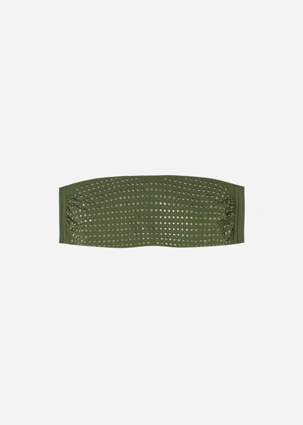 Top de biquíni bandeau levemente acolchoado com pedras de luxo