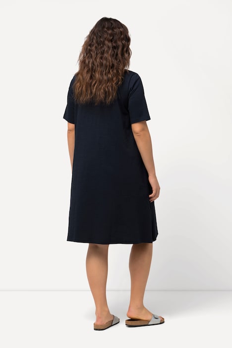 Jerseykleid, A-Linie, Rundhals, Halbarm, Taschen