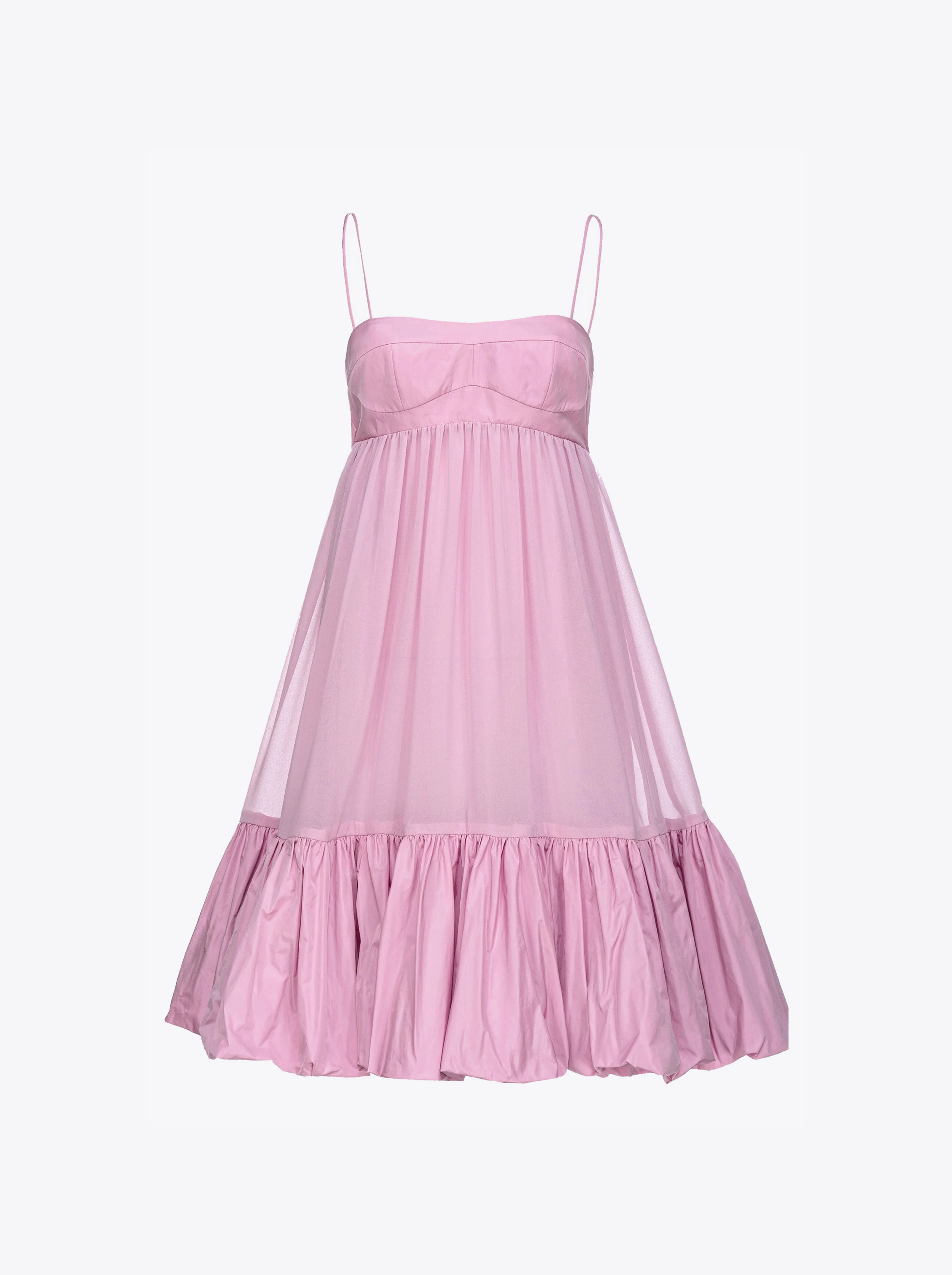 Robe volantée à fines bretelles | Rose