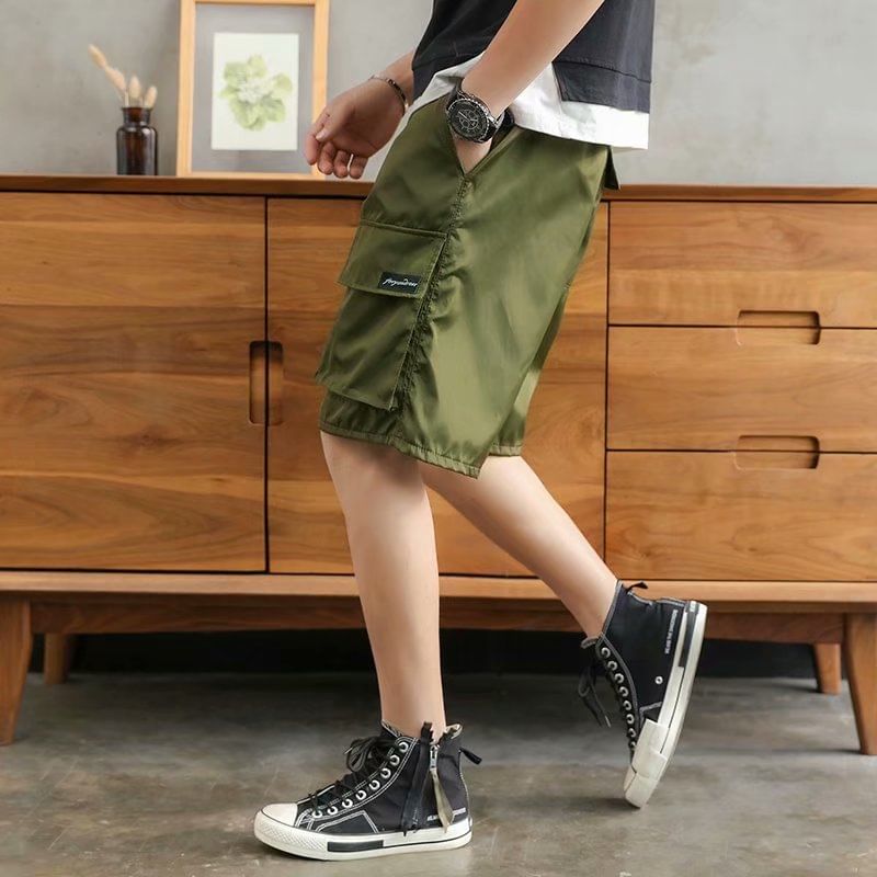 Acrius - Cargoshorts met trekkoord in de taille en wijde pijpen