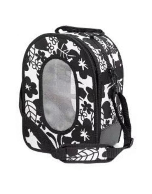 Keddoc Vogeltransporttas Black Leaf S Zwart&Wit - Vervoerstas
