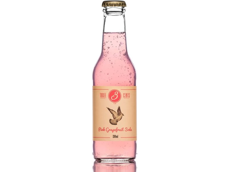 Three Cents Soft-Drinks Pink Grapefruit Soda 6 x 0.2 l Erfrischungsgetränk mit Geschmack nach Pink Grapefruit