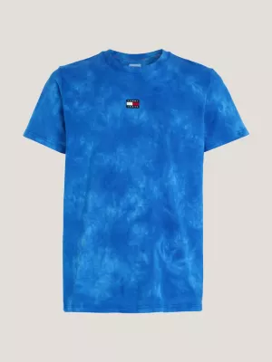 Camiseta Tie-Dye com Estampa de Emblema