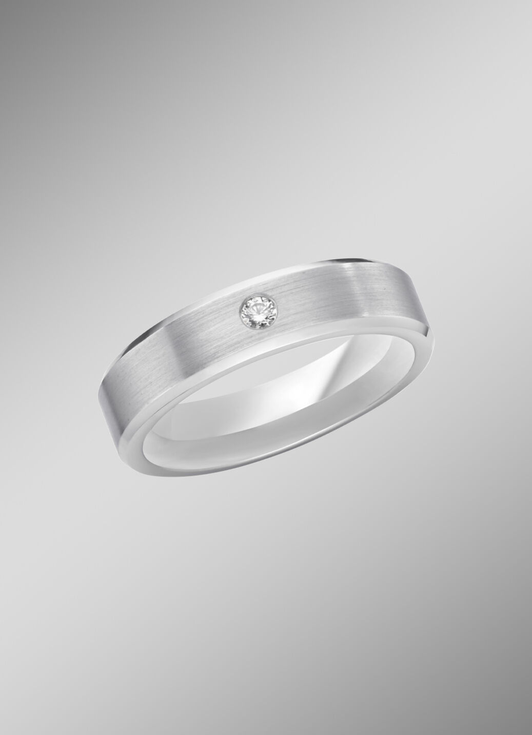 Mattierter Trauring in Silber 925/- fein