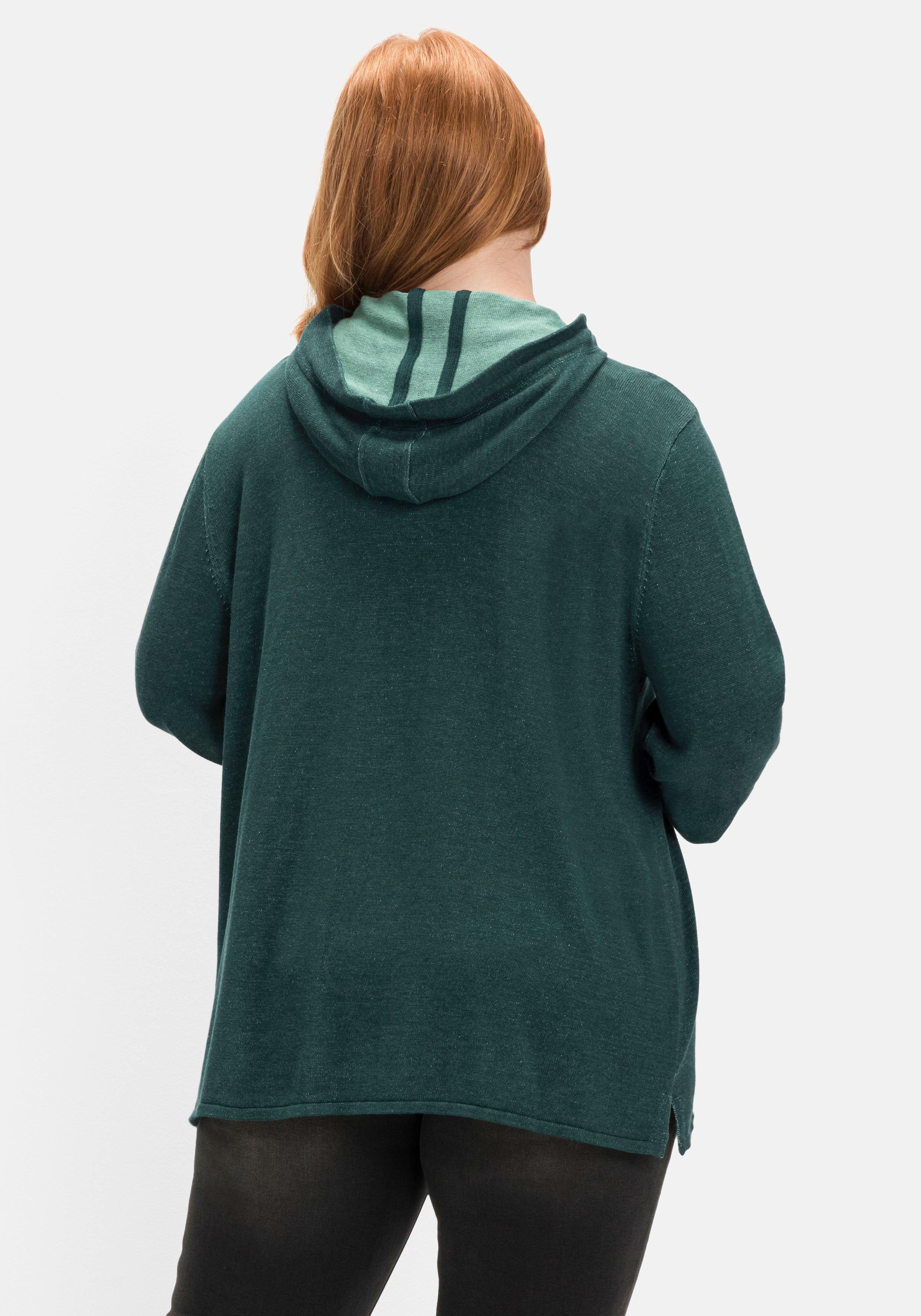 Pullover mit zweifarbiger Kapuze
