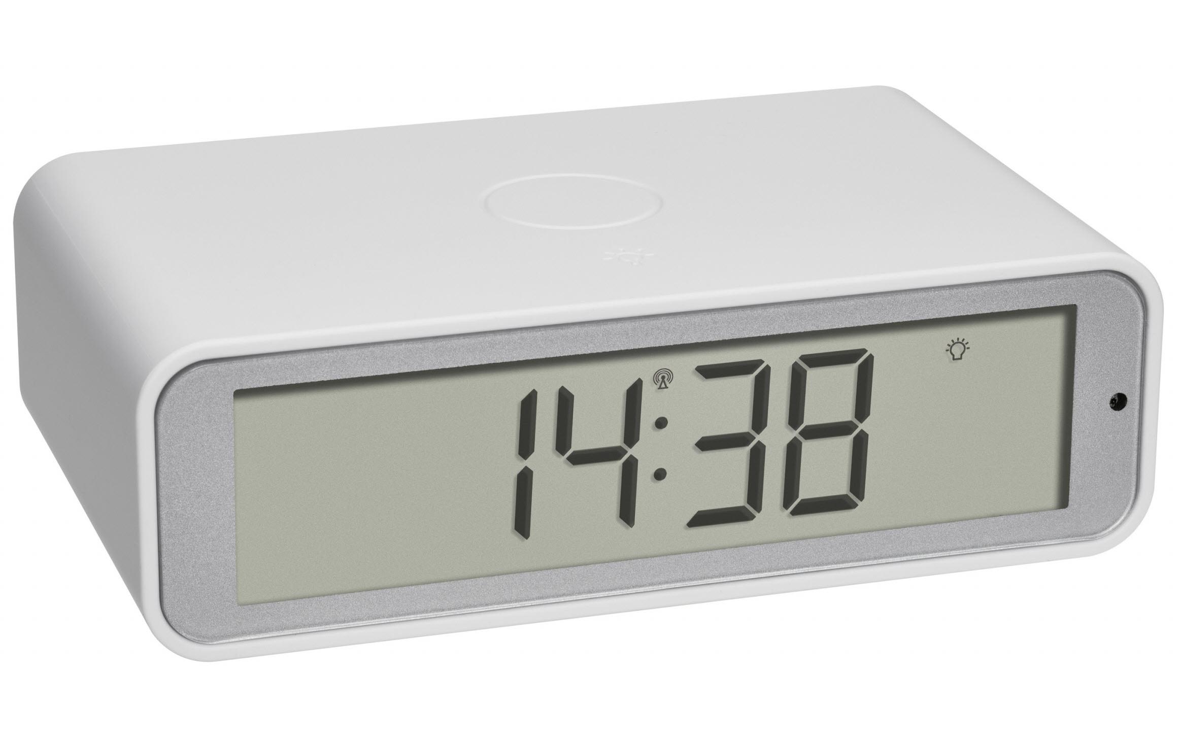 Funkwecker Twist WeissDigitalwecker mit polarisierendem, blendungsarmem Display