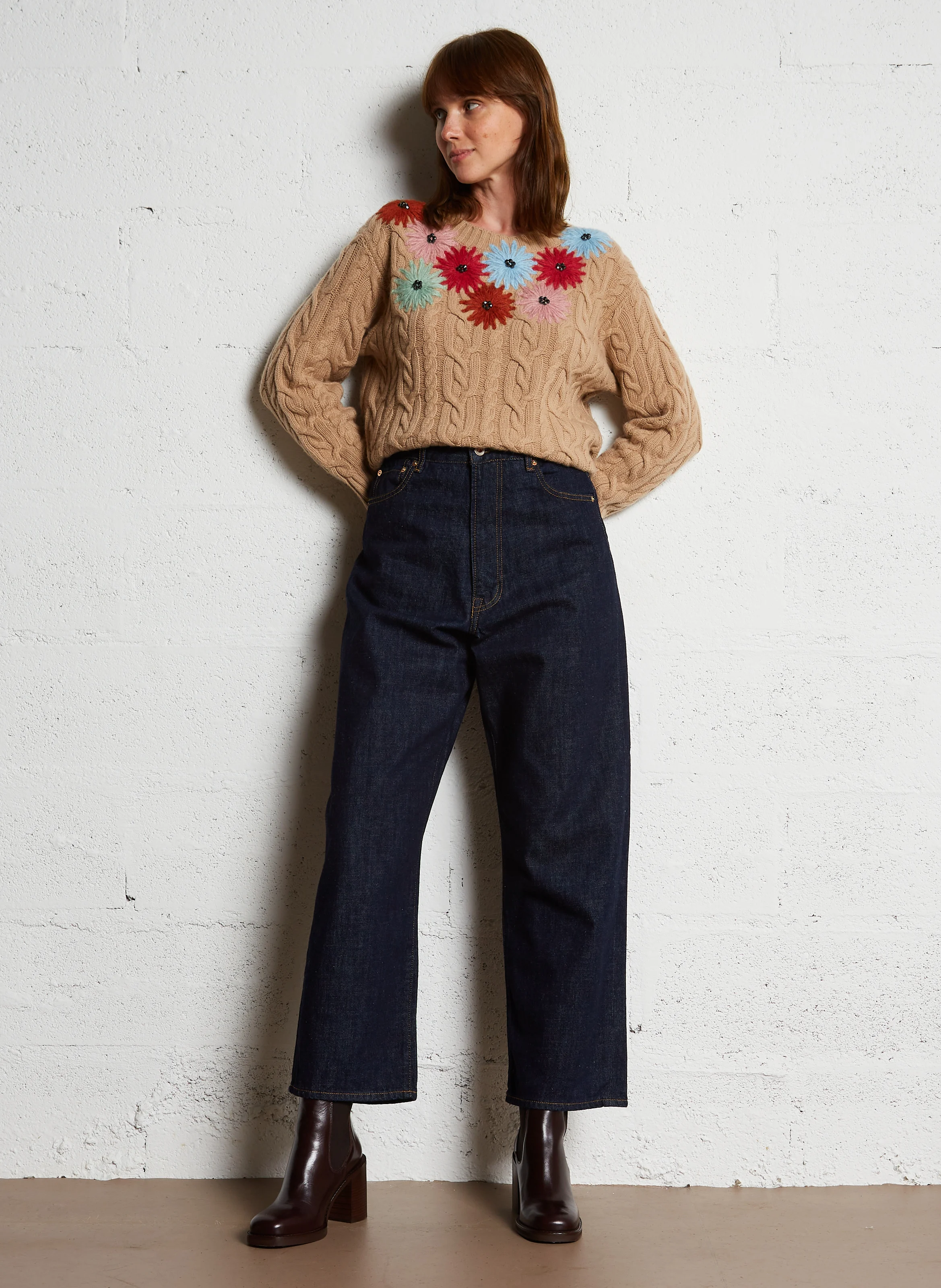 POKER - Jean large taille haute | Jean brut