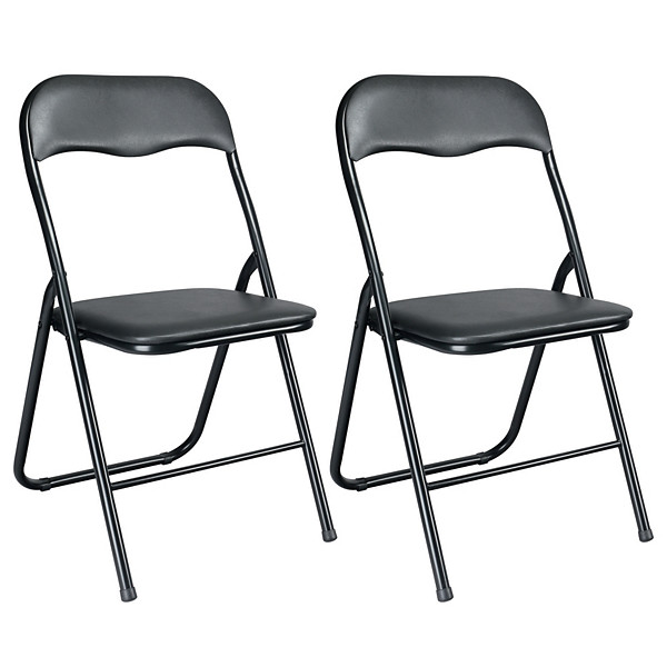 2 Chaises pliantes vinyle noires