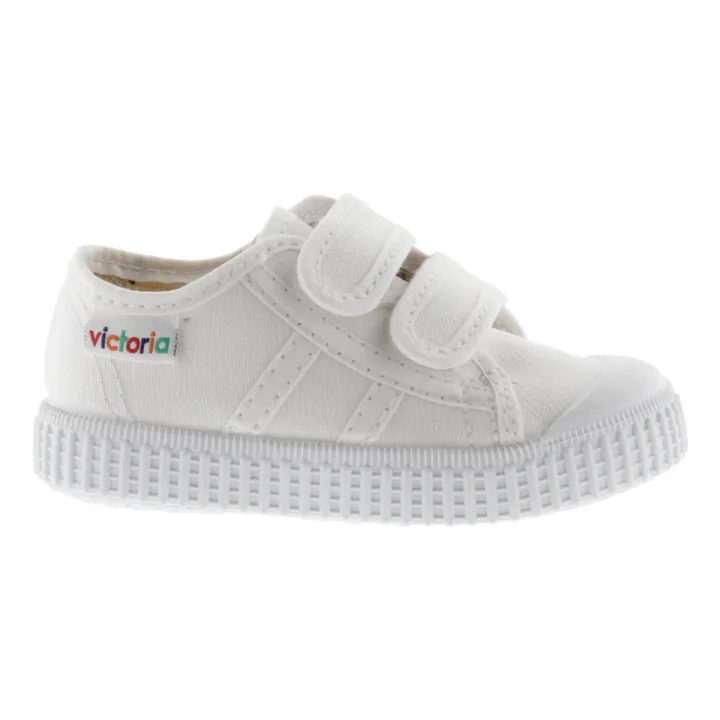 Victoria Baskets Scratchs Tiras Lona | Blanc