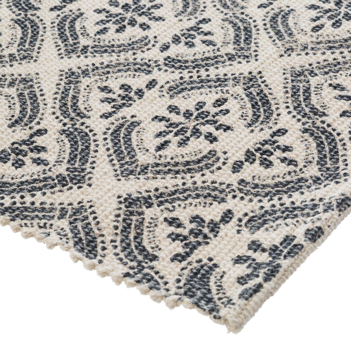 TAPIS COTON IMPRIME GRIS FONCE 60X90CM