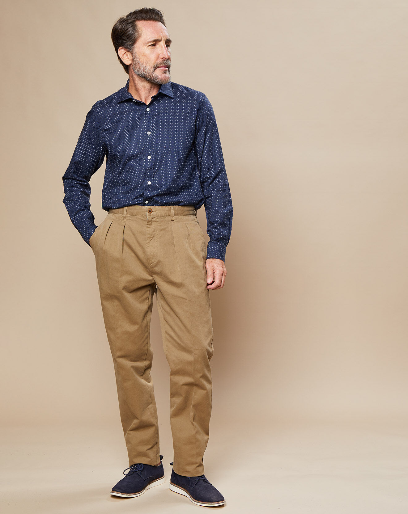 Hartford Chemise Slim Sammy imprimée marine/écru/rouge