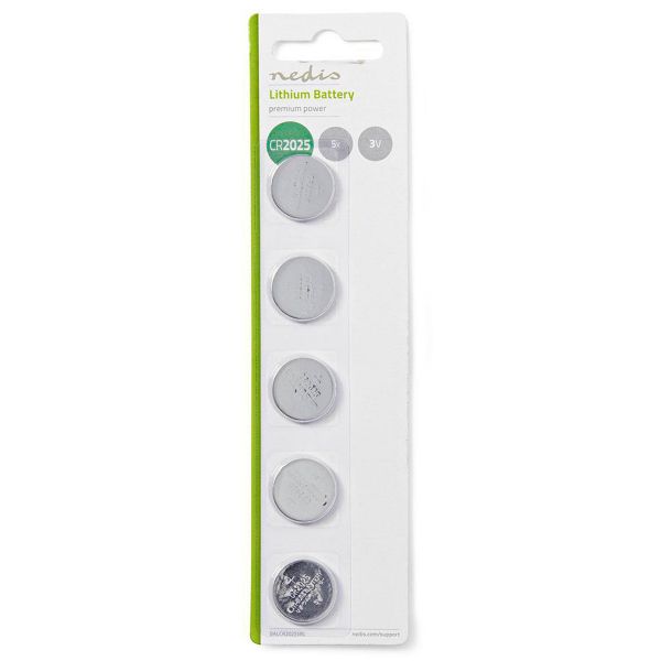 Nedis Pilhas de Botão de Lítio BALCR20255BL 3V CR2025 5 Un.