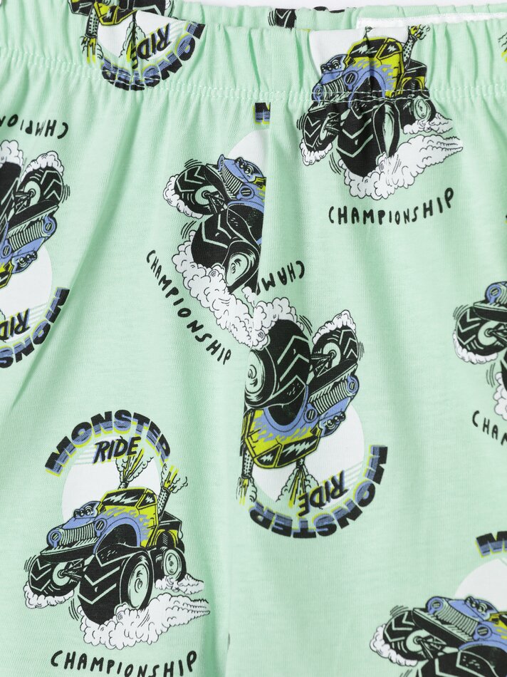 Conjunto de pijama curto estampado - Verde Maçã