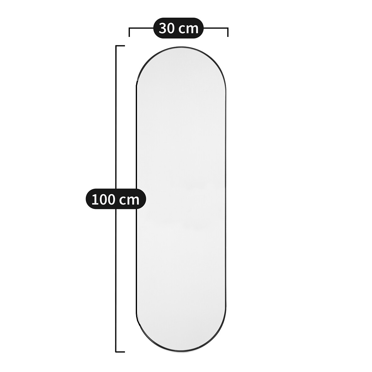 LA REDOUTE INTERIEURS<br>Espelho oval de metal 30x100 cm, Iodus