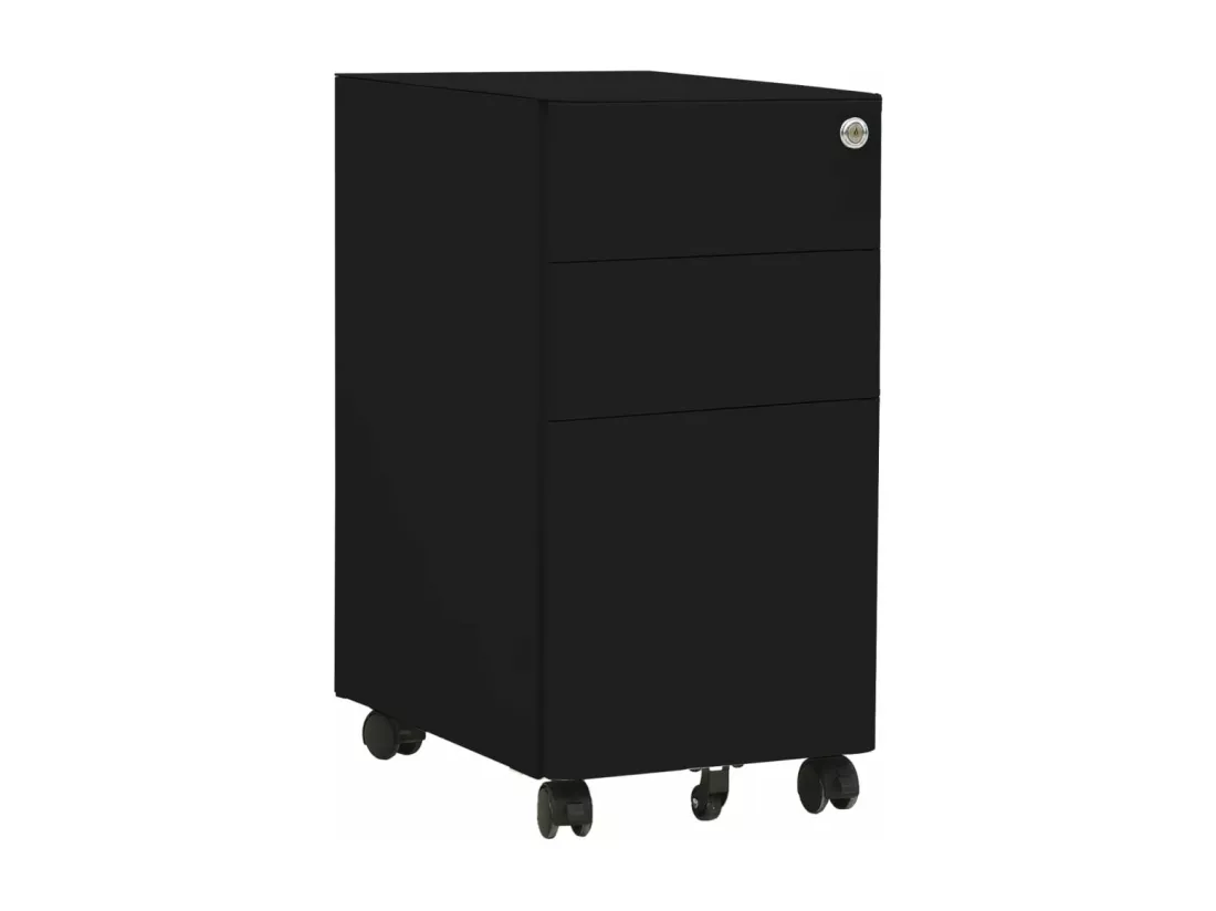 Classeur mobile Noir 30x45x59 cm Acier