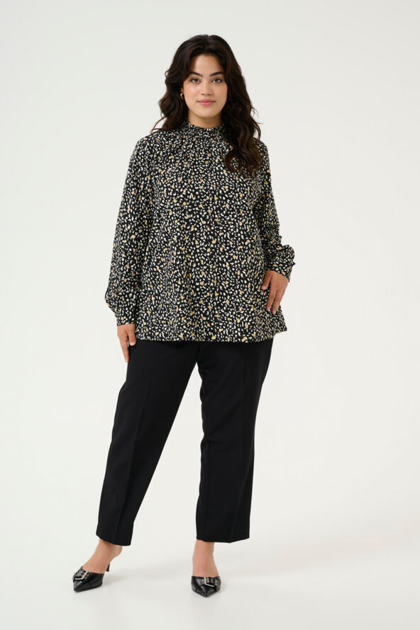 Kaffe Curve KCmalena Blouse Black/white/gold print