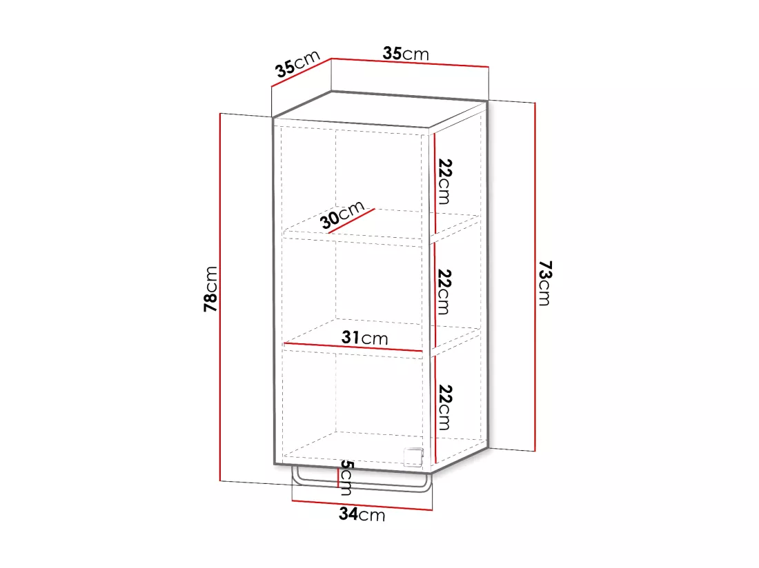 Armoire de toilette murale Orlvera 101, Noir, À suspendre, Le nombre de portes: 1, 73cm