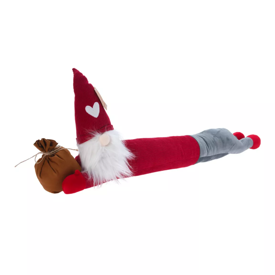 Coussin de Noël bas de porte (82 x 20 cm) Lutin pantalon gris