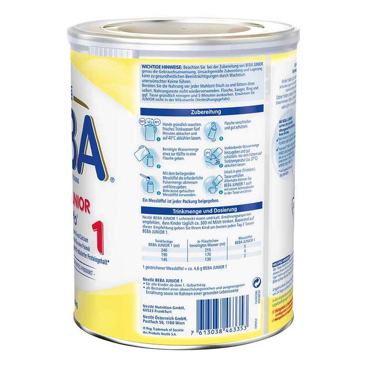 Nestle Beba Junior 1 + Pulver, 800 g