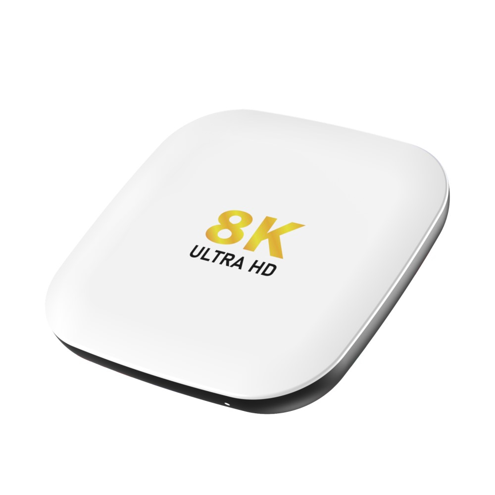 4GB RAM 8K@60fps Android 13.0 Smart TV Box Internet WiFi Streaming (2.4/5GHz) HDMI 64GB ROM Media Player mit Fernbedienung - Weiss