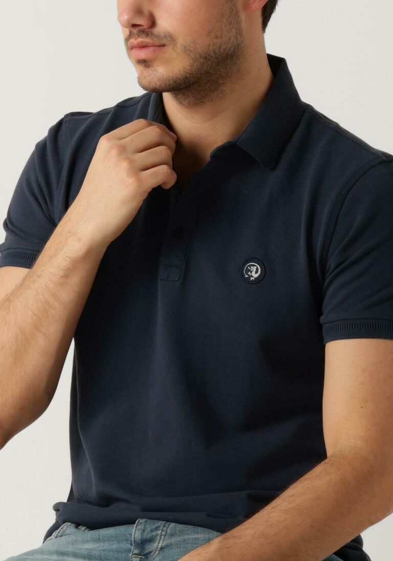 CAST IRON donkerblauwe cast iron polo short sleeve polo organix cotton pique essential