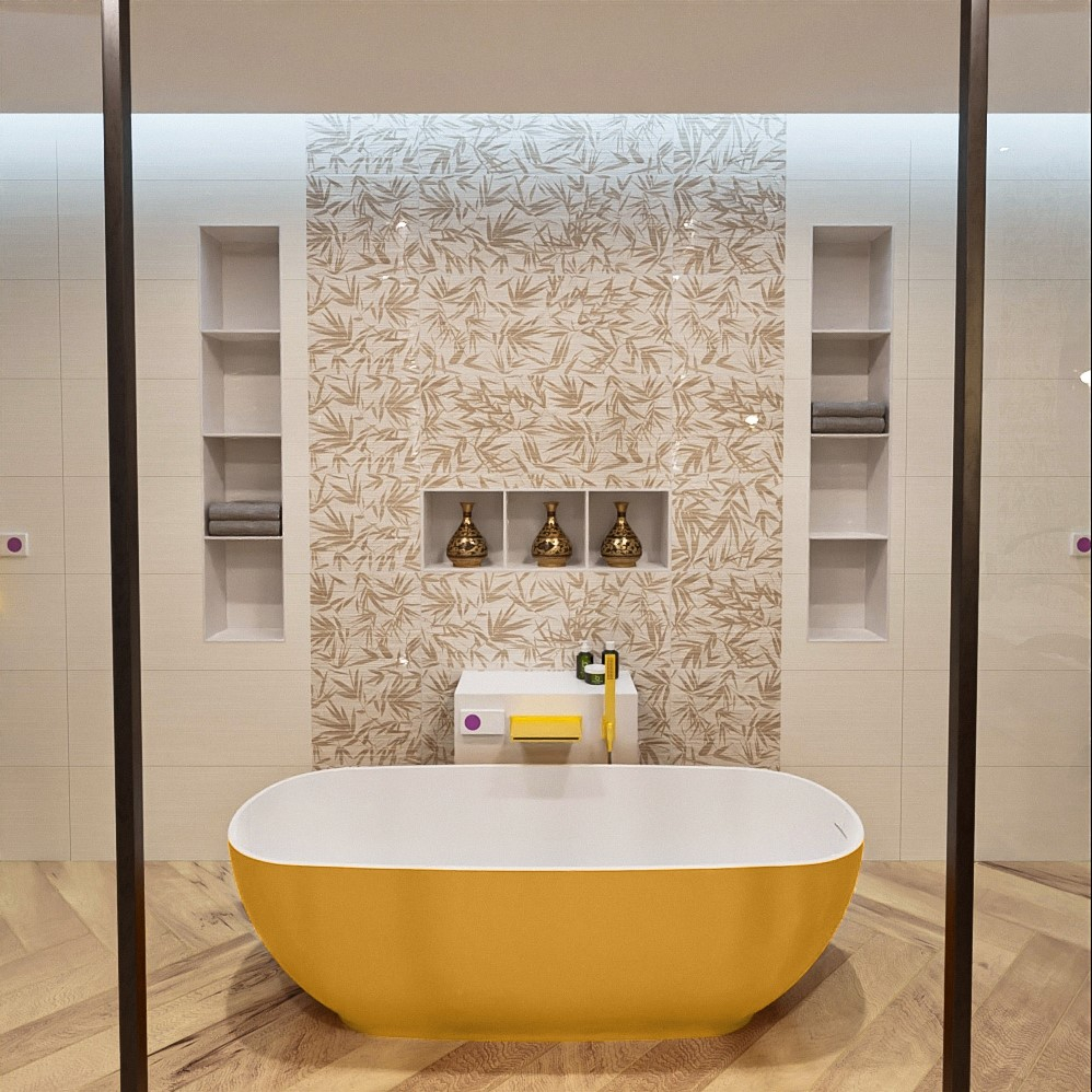 Mondiaz Rock vrijstaand bad 170x70cm kleur ocher/talc