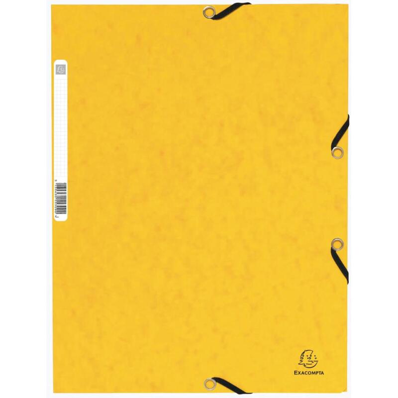Chemise à élastique 3 rabats carte lustrée 355gm2 - A4 - Couleurs assorties