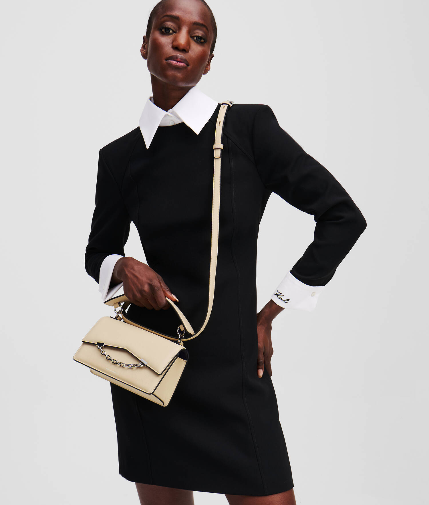 SAC BANDOULIÈRE EN CUIR GRAINÉ K/SEVEN - Trench Beige