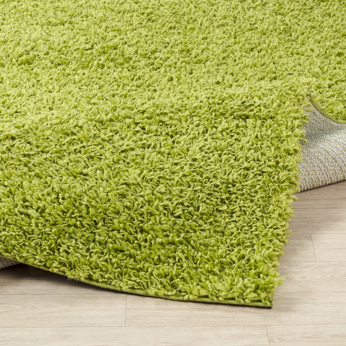 Modern hoogpolig shaggy vloerkleed voor in de hal, groen, 80x220 cm, LILLY