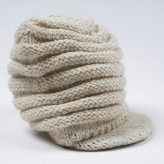 Handgestrickte Schirmmütze, weiß günstig bestellen