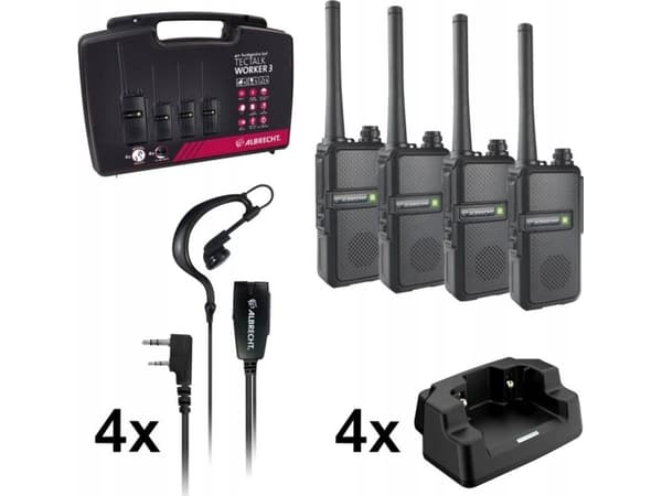 Albrecht Tectalk Worker 3 etui sett med 4, PMR446