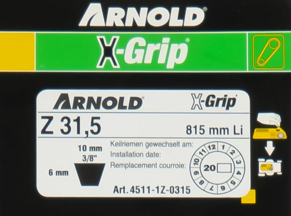 Courroie trapézoïdale x-grip v de type z 31,5
