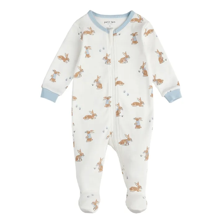 Petit Lem Pyjama Avec Pieds Lapin en Chocolat | Ecru